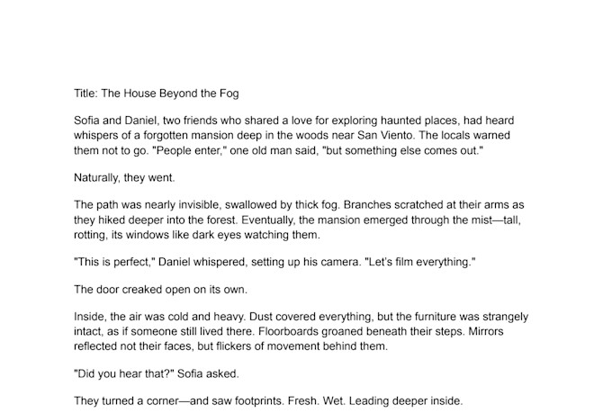 write a custom short story based on your idea